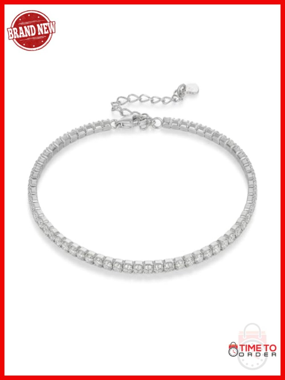 1.5mm/2mm Moissanite Tennis Bracelet D Color VVS1 Round Lab Diamond, s925